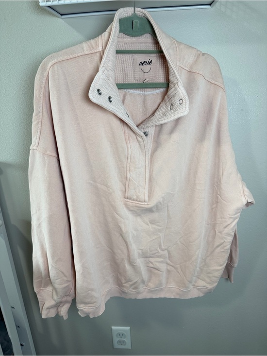 aerie Tops - Aerie Soft Blush Pink Waffle Snap Pullover